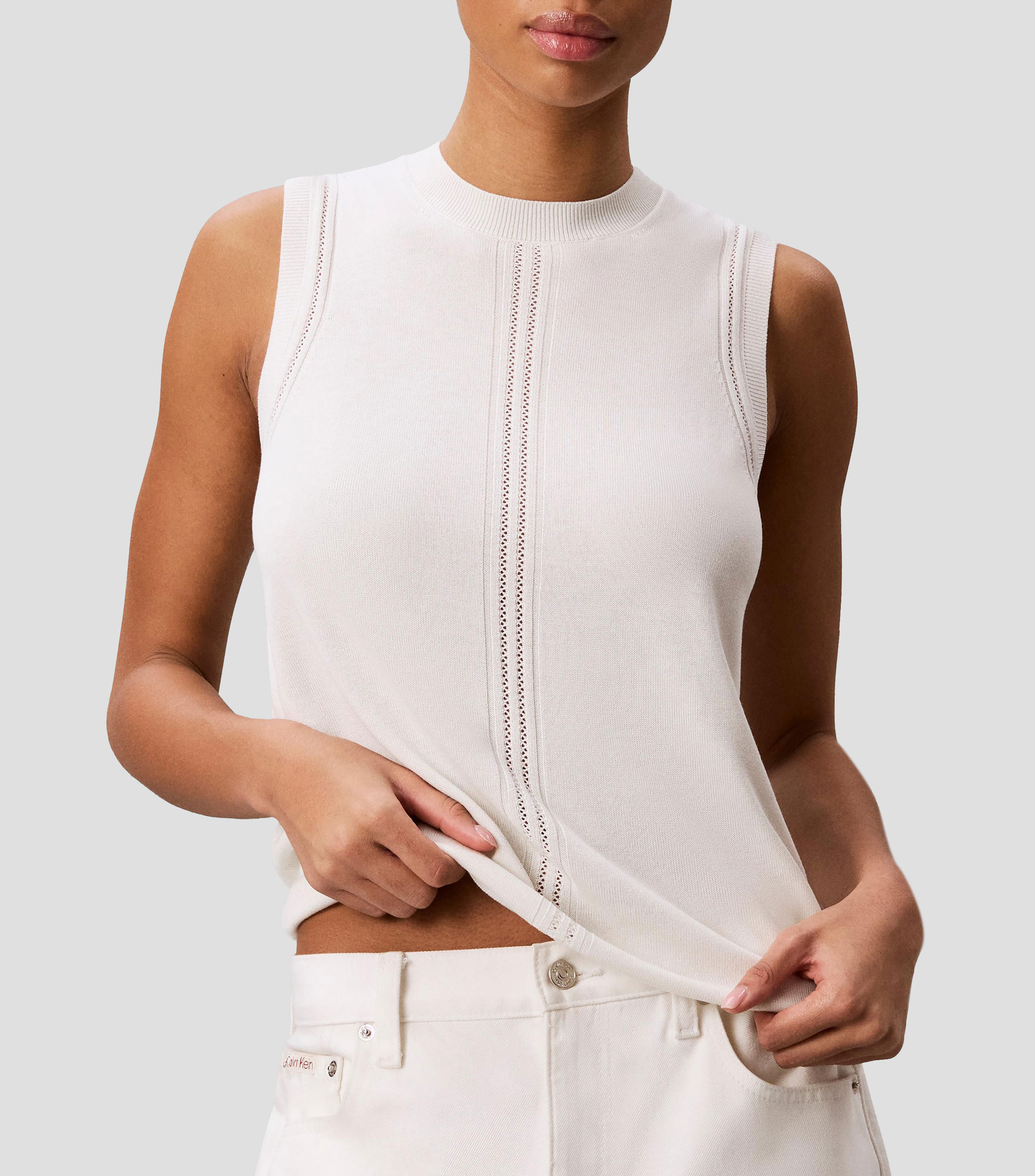 Top cuello redondo sin mangas fantasía Mujer